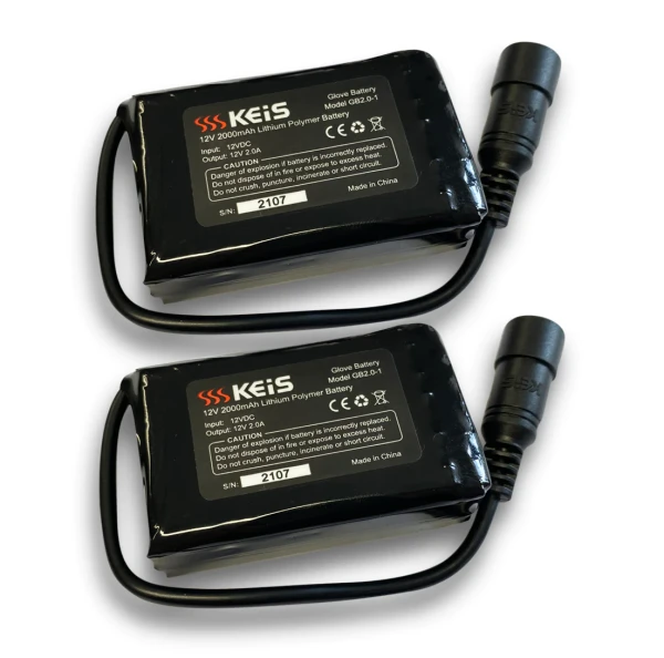 KEIS HANDSCHUH AKKU (PAAR) 4000 MAH MIT LADEGERÄT